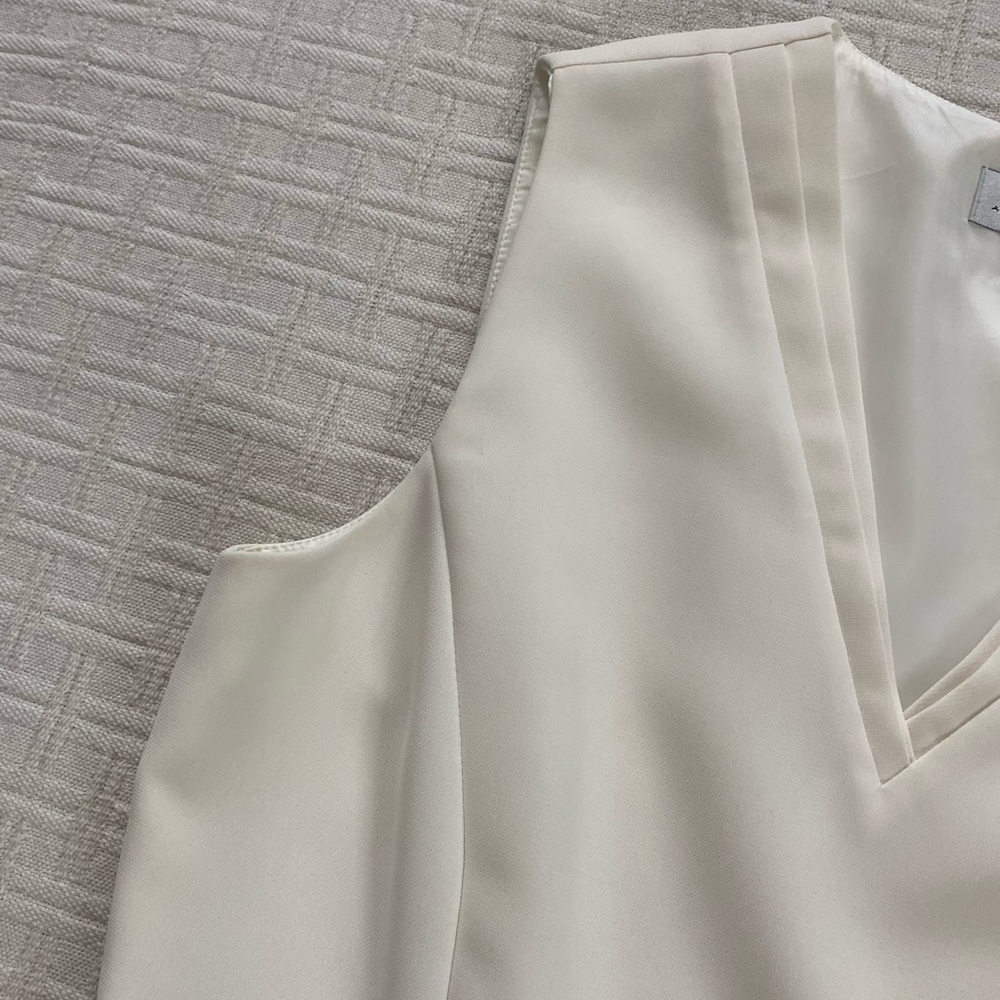 Tahari work academic luxury cream sleeveless vest top size 8 - Picture 4 of 8